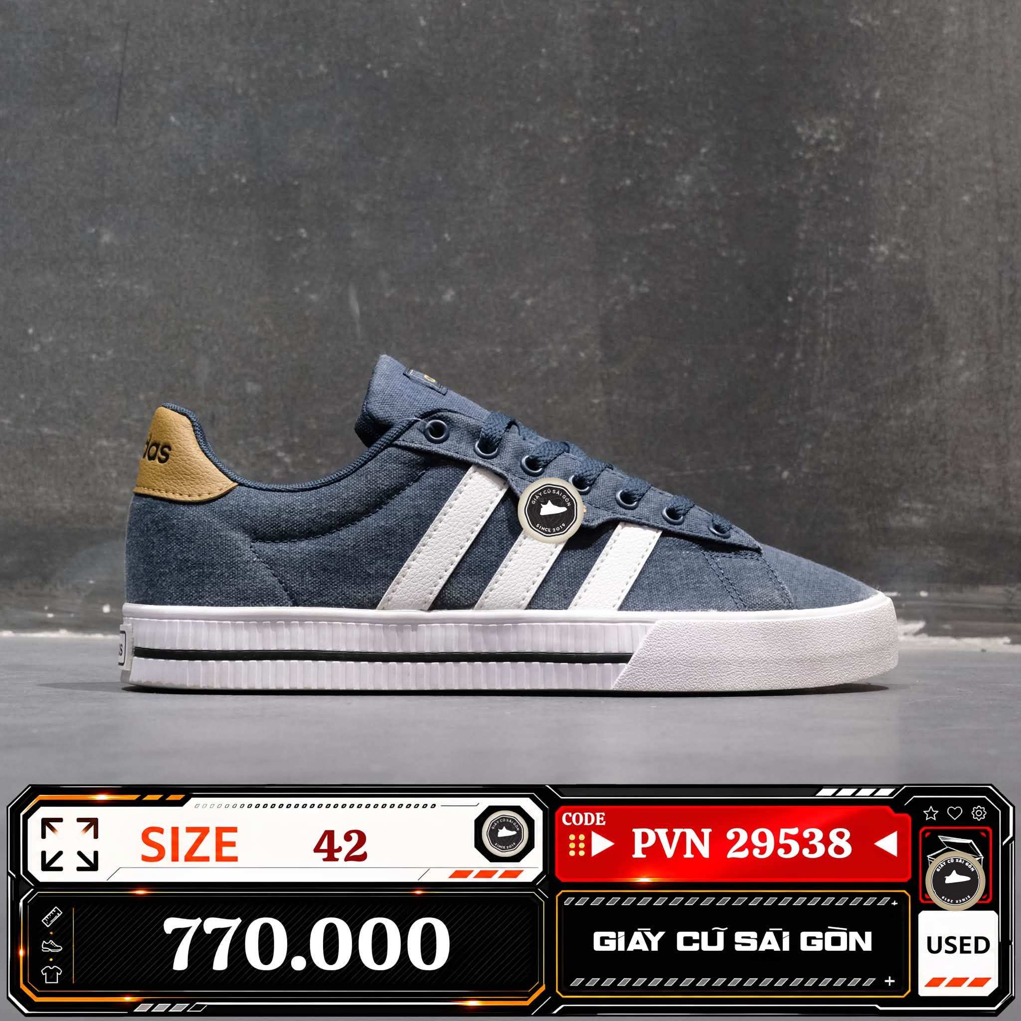 Adidas Daily 3.0 'crew Navy' | GY8115 Cũ Size 42 | Giày Cũ Sài Gòn | PVN 29538