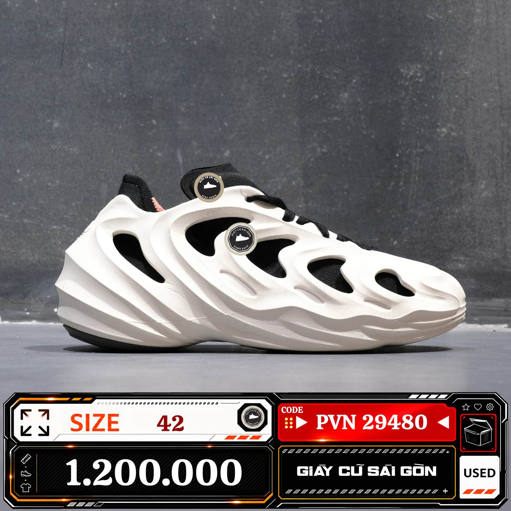 Adidas Originals Adifom Q Wonder White Core Black | HP6582 Cũ Size 42 | Giày Cũ Sài Gòn | PVN 29480