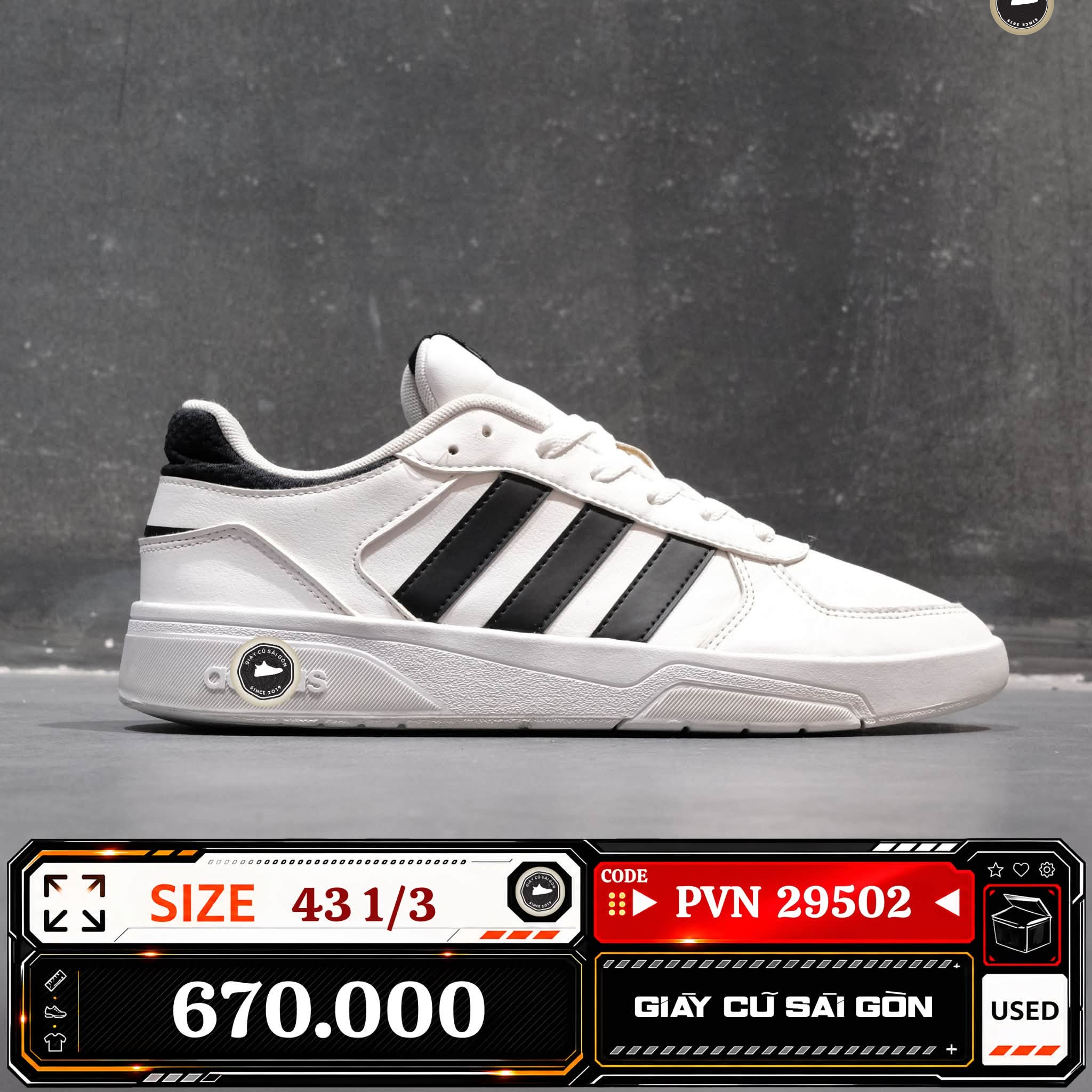 Adidas Courtbeat | ID9658 Cũ Size 43 1/3 | Giày Cũ Sài Gòn | PVN 29502