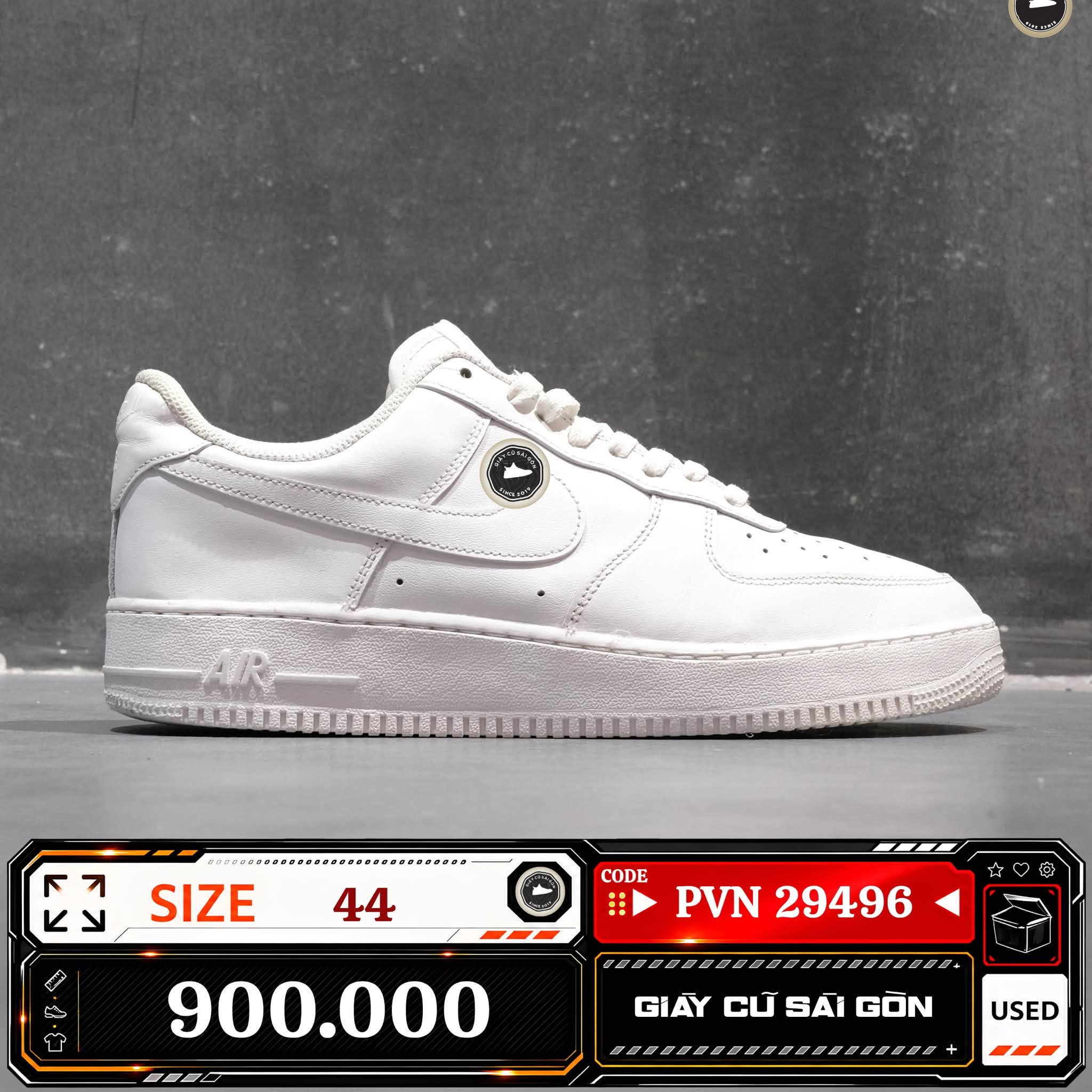 Nike Air Force 1 '07 Triple White | CW2288-111 Cũ Size 44 | Giày Cũ Sài Gòn | PVN 29496