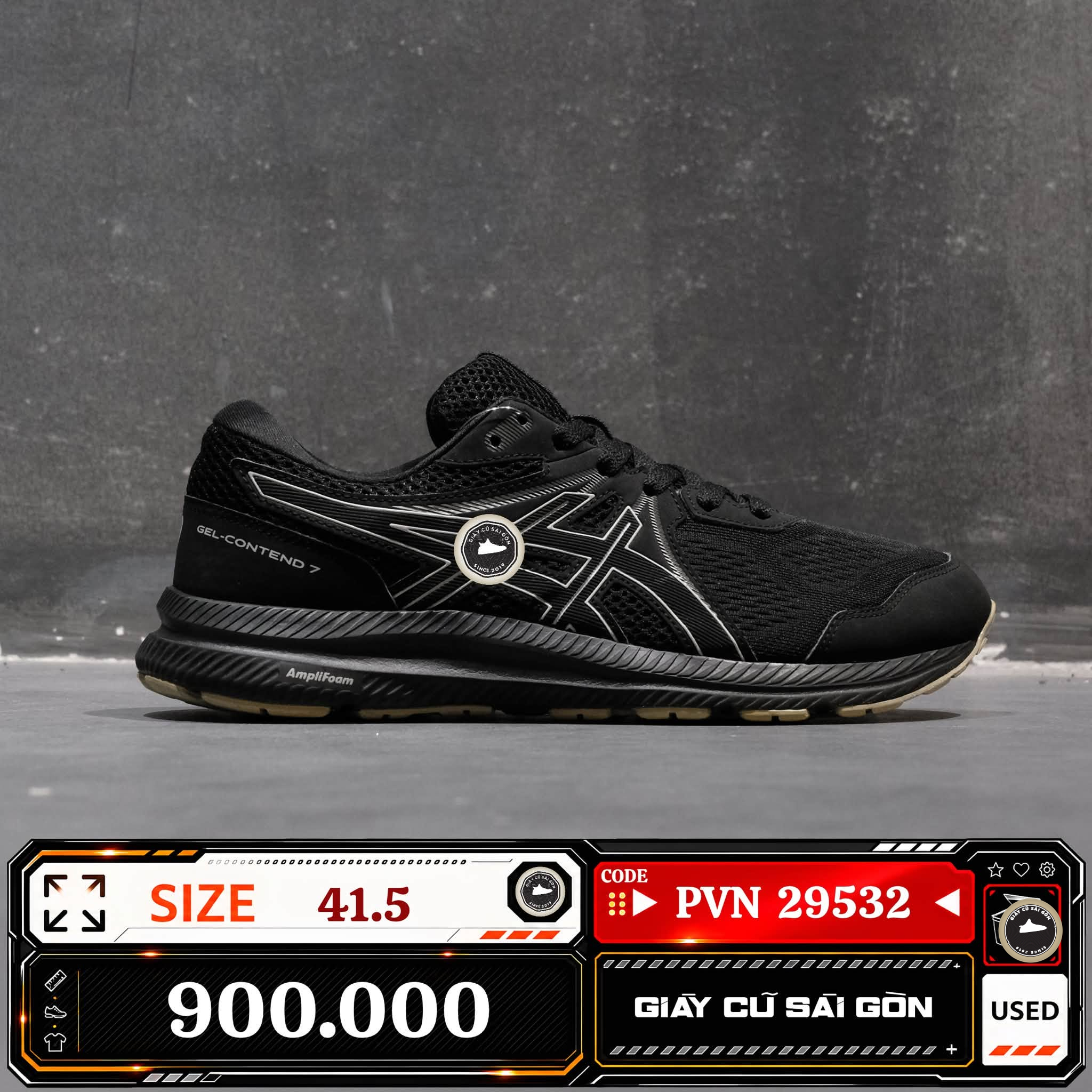 Asics Gel Contend 7 1011B730 | 1011B7-30 Cũ Size 41.5 | Giày Cũ Sài Gòn | PVN 29532