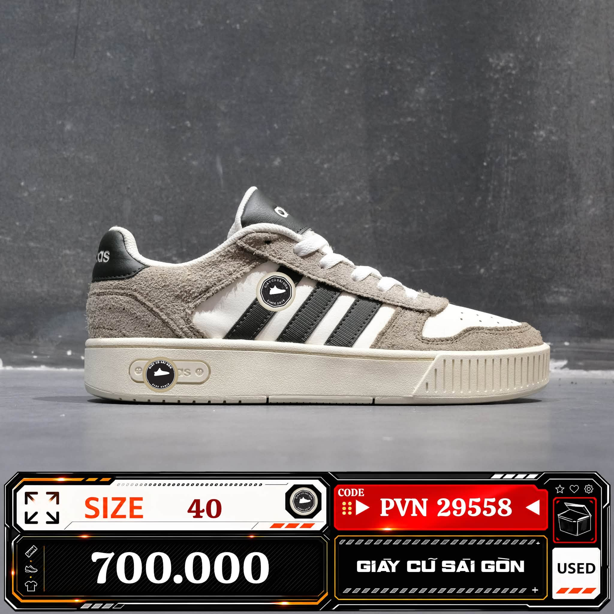 Adidas D Pad Classic Grey Dark Green | JI2548 Cũ Size 40 | Giày Cũ Sài Gòn | PVN 29558
