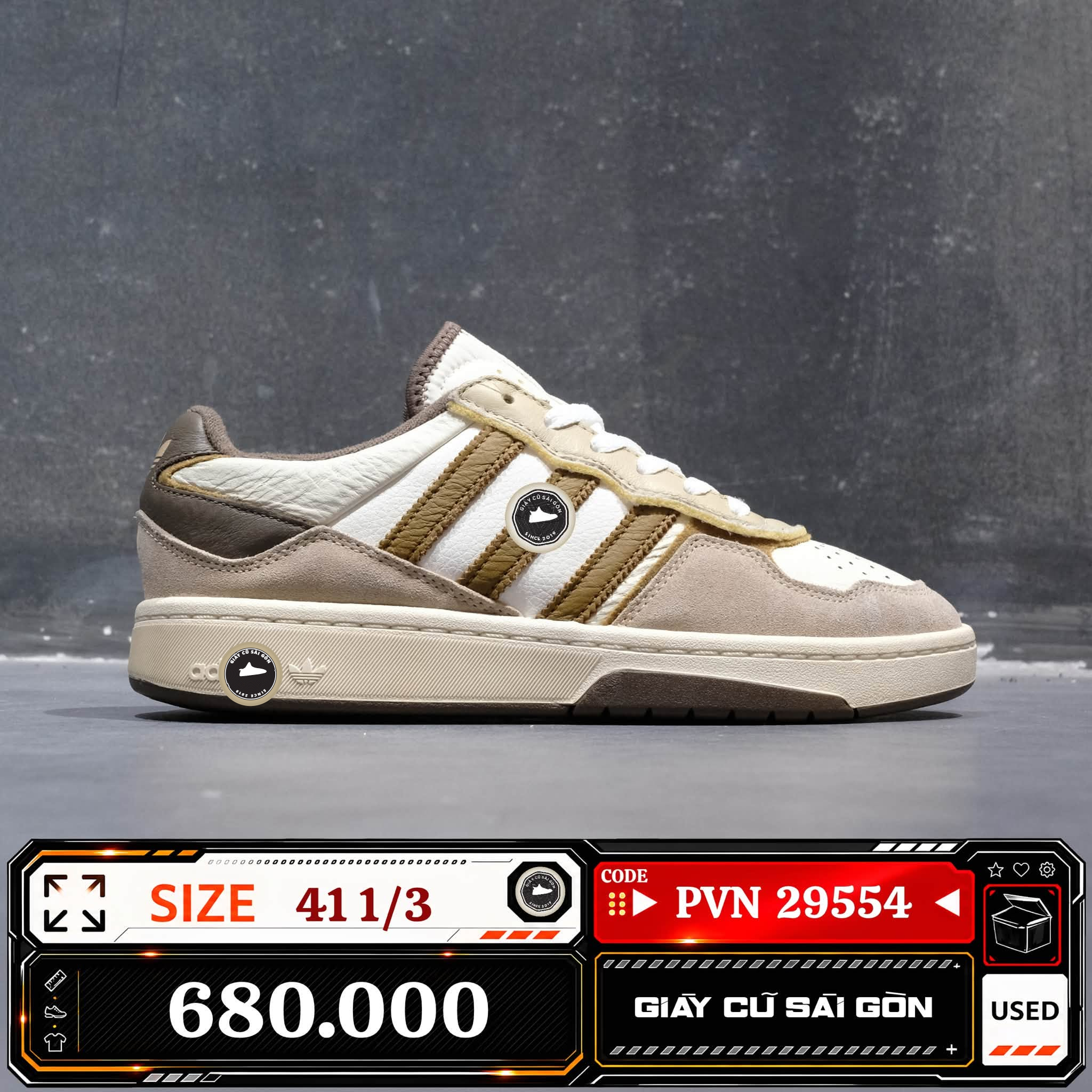 Adidas Originals Courtic 'beige Brown' | ID6068 Cũ Size 41 1/3 | Giày Cũ Sài Gòn | PVN 29554