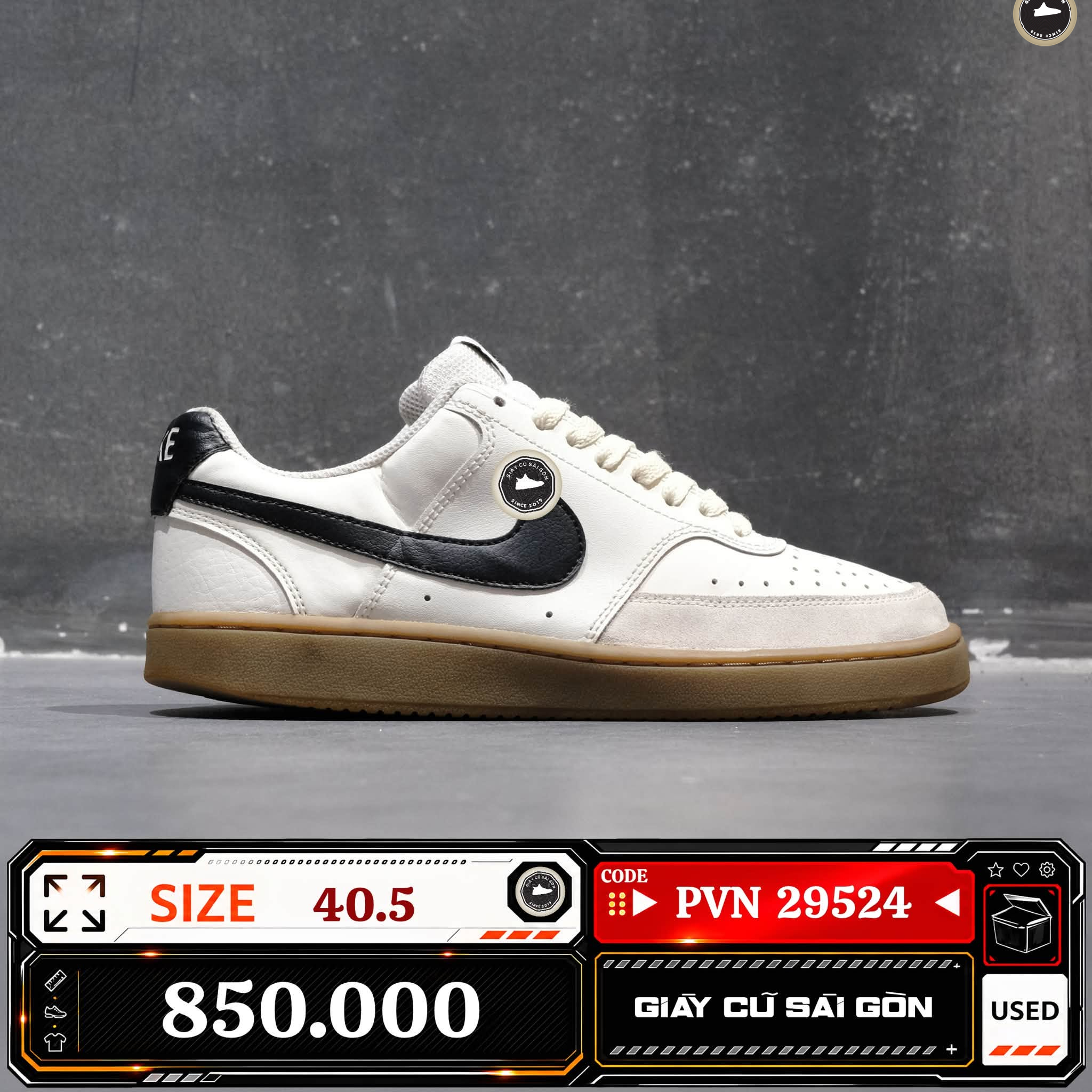 Nike Court Vision Low | FQ8075-133 Cũ Size 40.5 | Giày Cũ Sài Gòn | PVN 29524